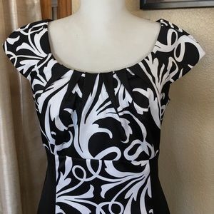 London Times Black & White Dress